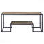 Table basse rustique en chêne avec tablette et cadre noir