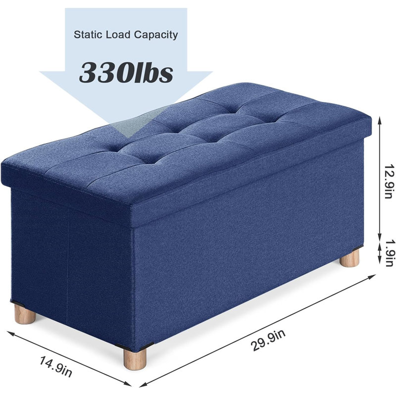 Banc de rangement avec repose-pieds pliant