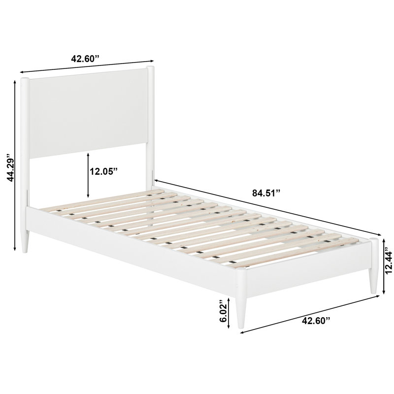 Lit plateforme Bromwyn, Simple TG, Blanc