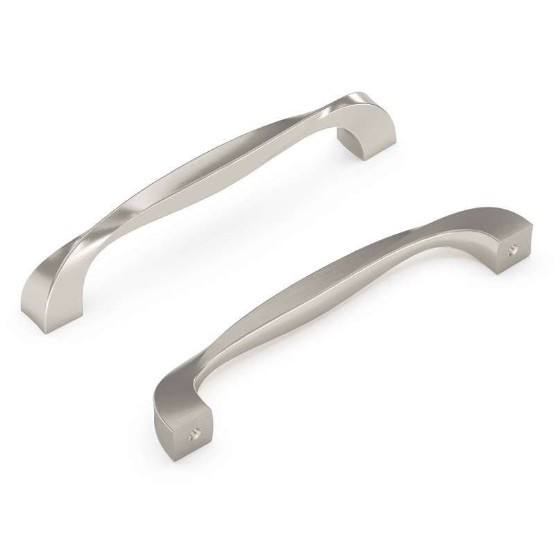 Twist Collection Handle Pull - 5-1/16" Center to Center Cabinet Pull Satin Nickel - Transitional Hardware for Drawers & Cabinets