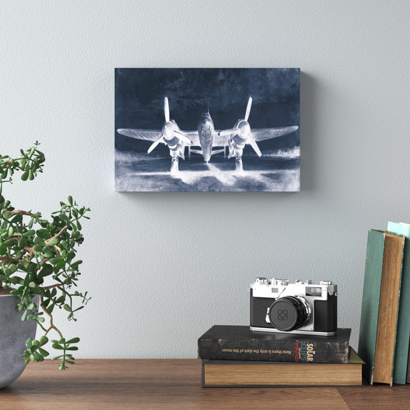 «Marine Air plane», peinture sur toile tendue, H 8 po x l 12 po