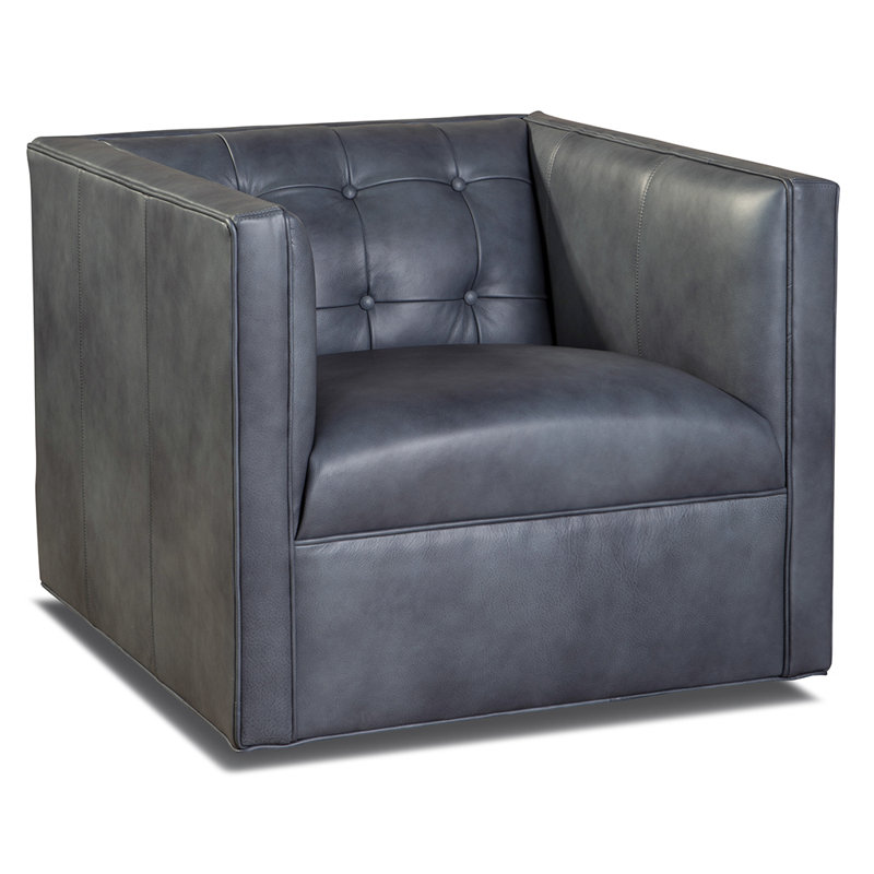 Laslow Leather Tufted Armchair, Dymond Dust