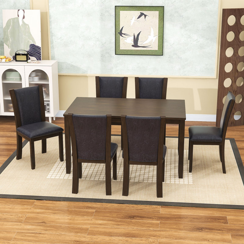 7-Piece Dining Table Set with 6 Chairs