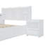  Lit plateforme double en bois avec rangement multifonctionnel, table de chevet, 2 tiroirs, ports USB et bureau, blanc-1825474332