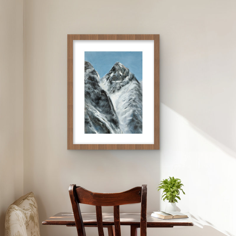 «Mountains of Lhotse», reproduction murale | Décoration intérieure blanche encadrée