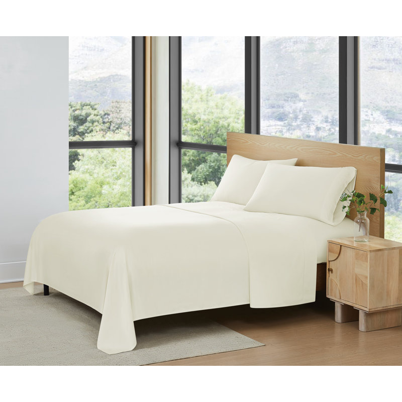 Frye 300 Thread Count Bamboo Sheet Set, Ivory, King Sheet Set