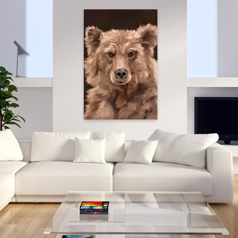 «Bushy Bear», art contemporain de la faune, H 48 po x l 32 po