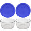 Pyrex (2) 7201 4 Cup Glass Bowls & (2) 7201-PC Lids