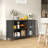 Metal Accent Cabinet with Three Tempered Glass Doors - Adjustable Feet, Multi-Room Use-106647173