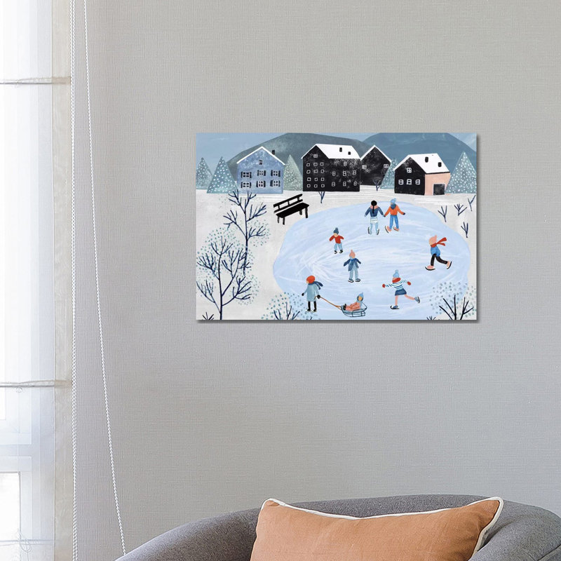 Snowy Village Collection A 1 Piece Wrapped Canvas Painting, 66.04 cm H x 45.72 cm W x 1.91 cm D