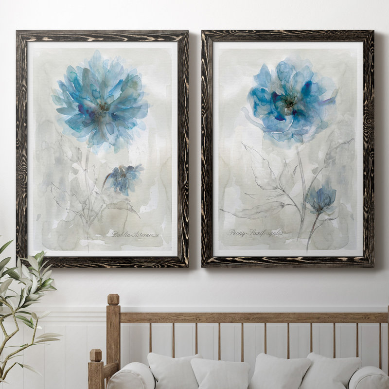 Dahlia - ensemble de 2 reproductions d'art, H 31,5 po x l 47 po x P 1,5 po, Pas de tapis, H 37,5 po x l 55 po x P 1,5 po
