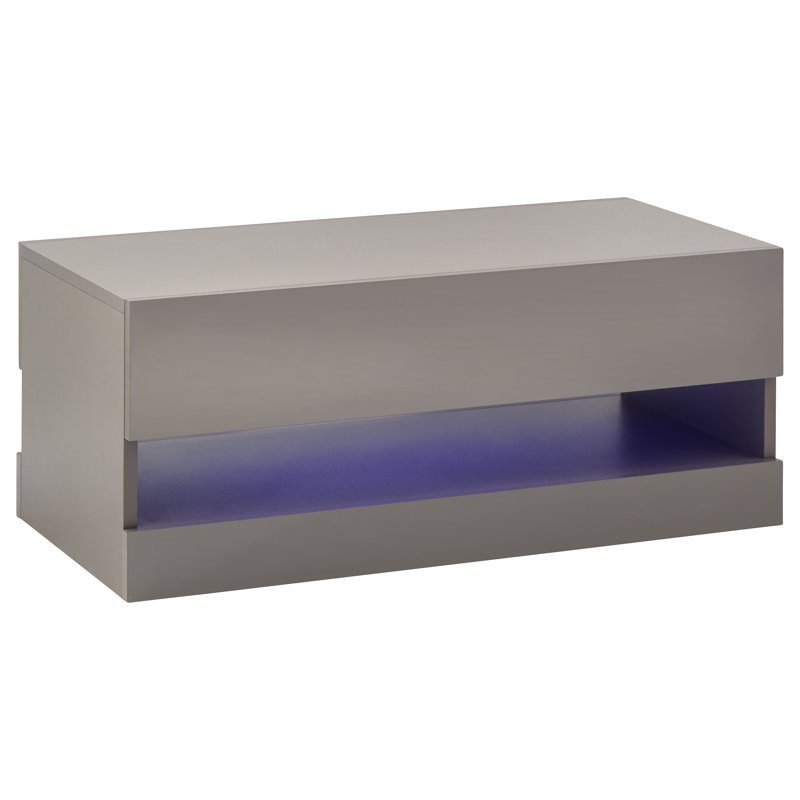 Allmon Floor Shelf Coffee Table with Storage, Grey