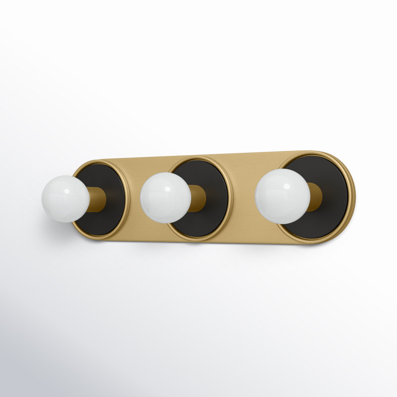 Rocha 3 - Light Dimmable Bath Bar, No, Black/Natural Aged Brass