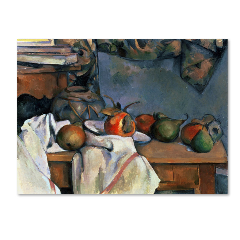 «Ginger Pot With Pomegranite And Pears», reproduction sur toile tendue, H 18 po x l 24 po