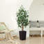 Adcock UV Protected Artificial Ficus Tree with Decorative Base, Faux Ficus Plant with Natural Trunk-1722551526-1722551521