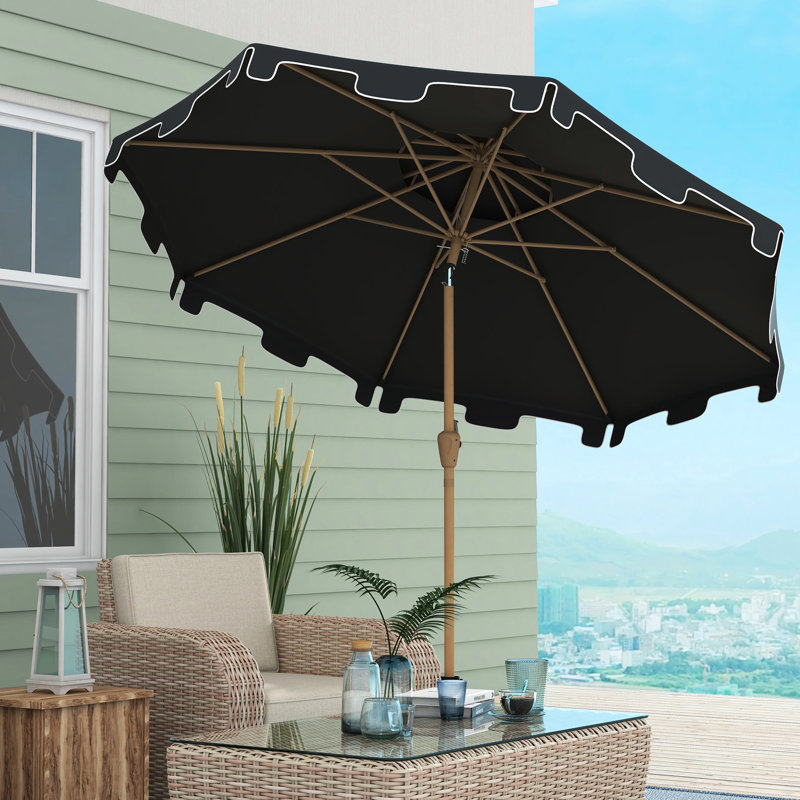 Parasol de patio extérieur gris foncé 9 '