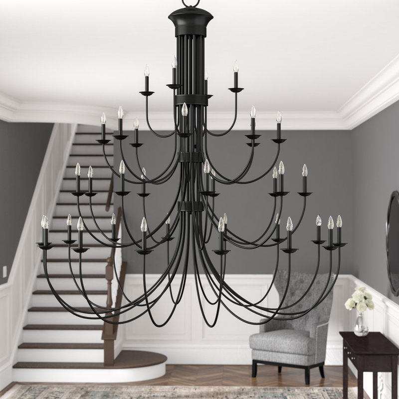 Lustre de style bougie à 38 lumières Arunvir, Bronze