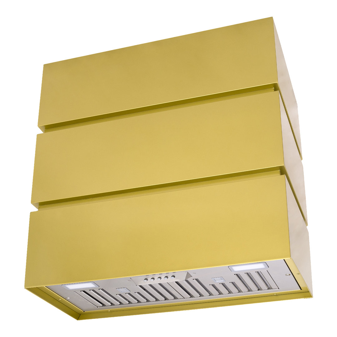 600 CFM Wall Mount Range Hood Stainless Steel 3 Stacks Modern Box Akicon 