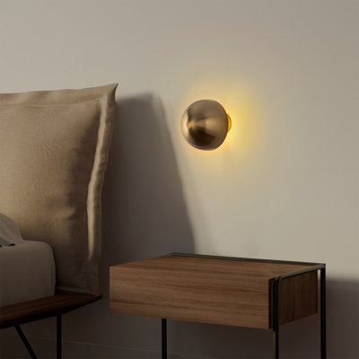 Elegant Gold Wall Lamp, Metal Body, 6.3 in Diameter x 6.3 in Height | 1 x G9 Socket, Max 8W | Stylish IP20 Rated Fixture for Living Room, Bedroom, or Hallway | Modern Design with Durable Metal Cap and Base Plate, 3.9 in Diameter x 1.2 in Height
