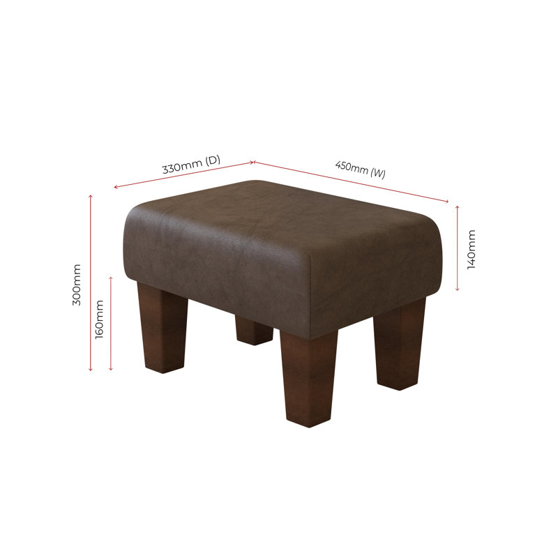 Collado Wood Contemporary Leg, Mahogany, Dark Brown, Italian Leather