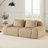 82 Inch Modern Modular Sectional Sofa, Flannelette Fabric, Deep Seating, Buckle Connection, Anti-Slip Design, No Assembly Required, Light Camel-1488511406