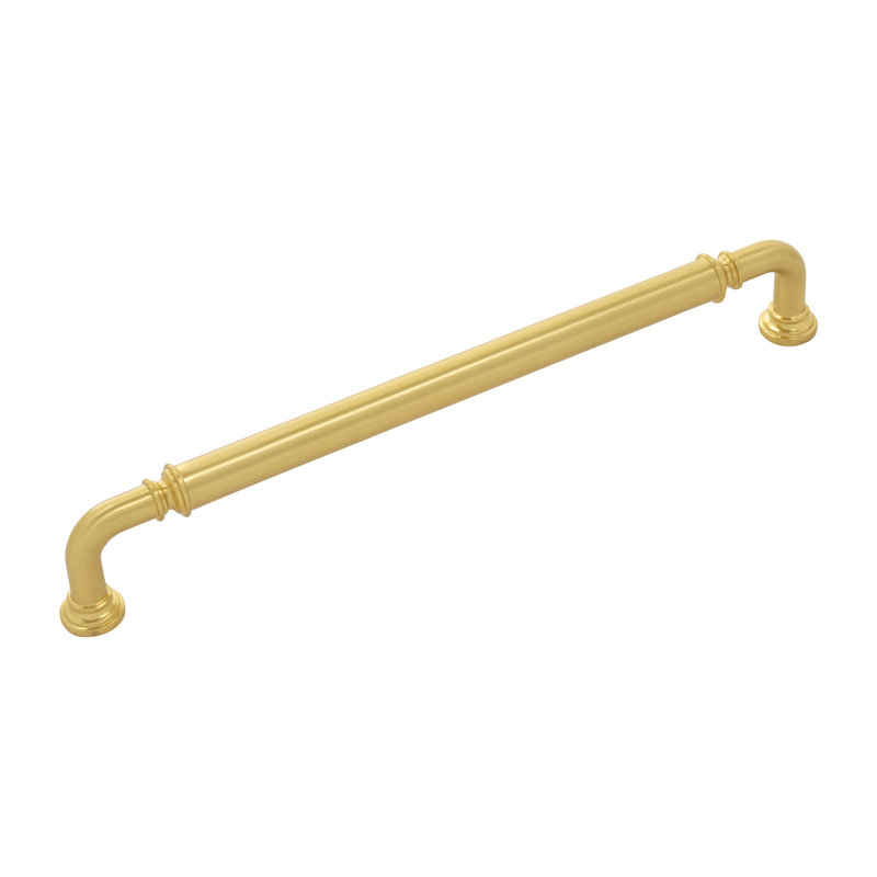 Berkshire Collection Handle Pull - Cabinet Pull - Farmhouse Hardware for Drawers & Cabinets, 8 13/16", Brushed Golden Brass