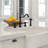 Antique Bridge Faucet in Black Finish with Pull Down Sprayer and Two Handles