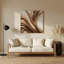 Art mural abstrait en métal beige 97-237688984