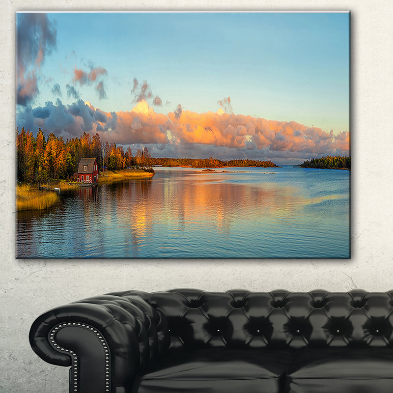 « automne crépuscule panorama », reproduction de photo sur toile tendue, H 20 po x l 40 po x P 1po
