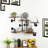 Industrial Floating Pipe Wall Mounted Shelves Rustic Modern Wood Shelving Bookcase  Ladder Hanging Bookshelf For Home Bathroom Office Kitchen Decor