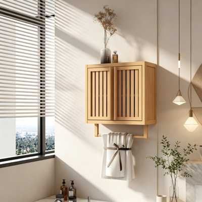 Wall mounted cabinet with double soors