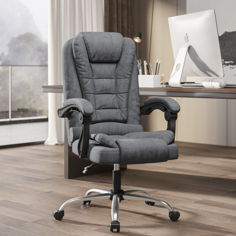 High Back Swivel Office Chair, Executive Chair, Light Grey,  Canvas