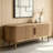 Modern TV Stand, 63In Fluted TV Stand Modern Media Console Table Entertainment Center With Sliding Door And Solid Wood Legs For Living Room Bedroom Office-1650074796