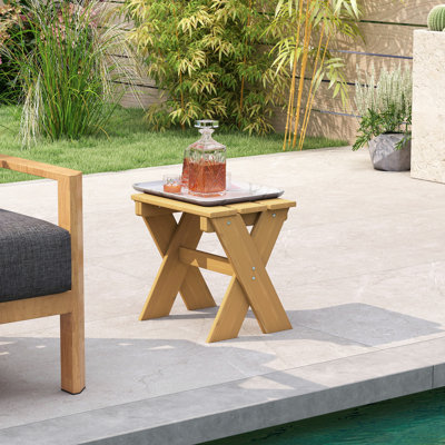 Table d'appoint de jardin 17 po x 18 po Meranti