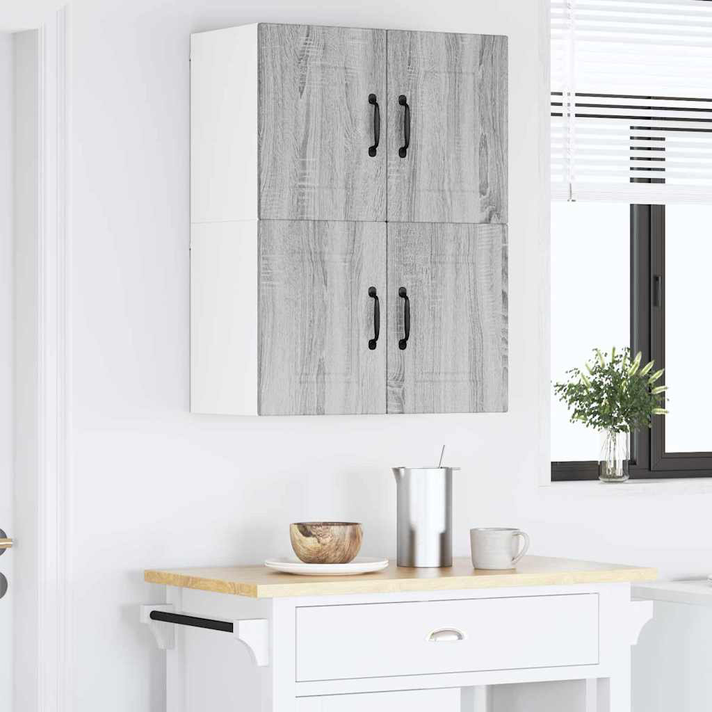 Vidaxl Kitchen Wall Cabinet With Shelf 2 Pcs Old Wood 60 X 31 X 40 Cm