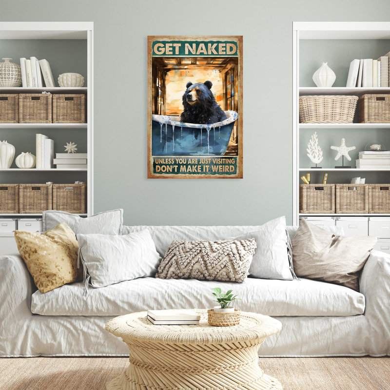Ours noir se faire déshabiller - 1 pièce, H 14 po x l 11 po x P 1,25 po