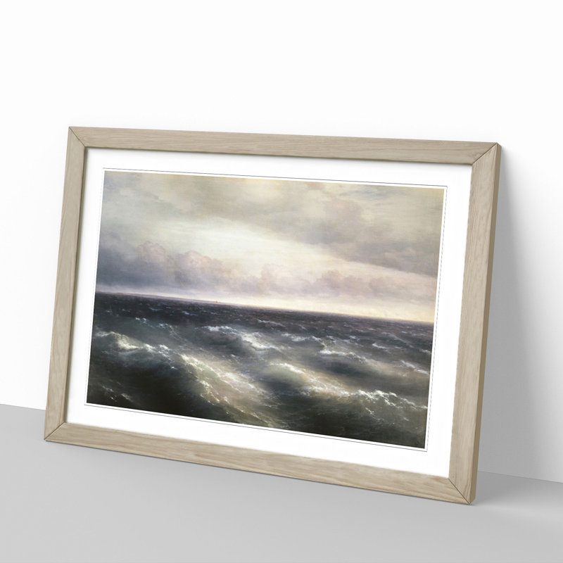 The Black Sea by Ivan Aivazovsky - Picture Frame Painting, 48cm H x 65cm W x 2cm D, Oak Framed