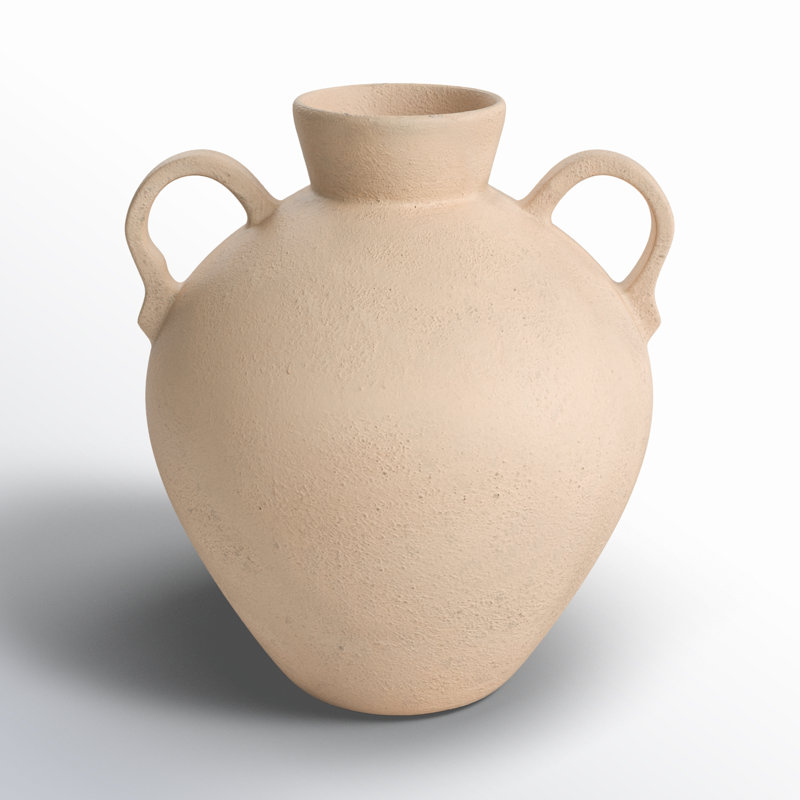 Sagebrook Home Acala Terracotta Vase: Timeless Handcrafted Decor Accent Piece, Textured Ivory/Beige
