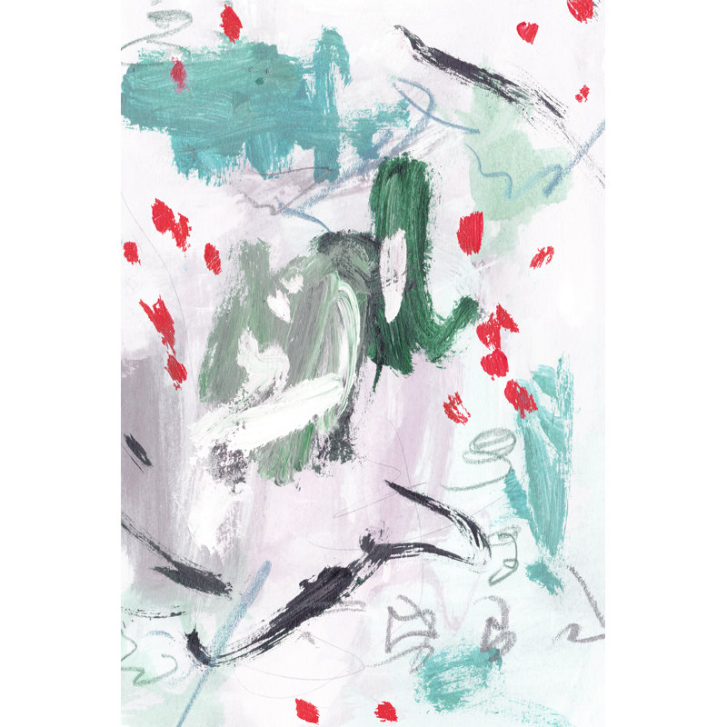 Rouge Splash III by Melissa Wang - Painting on Canvas, Black Floater Framed, 46 cm H x 30 cm W