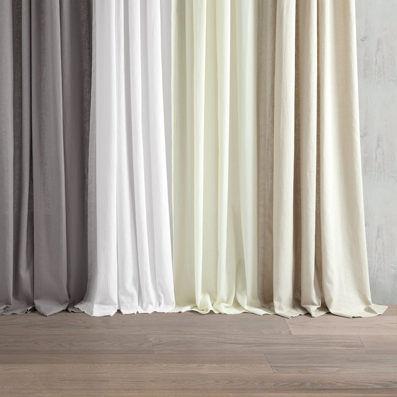 Rideau en mélange de coton Dunsmore, Blanc, L 50 po x L 108 po