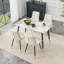 Table de salle à manger en pierre frittée de qualité supérieure avec base en métal robuste et résistance à la chaleur-1390080457