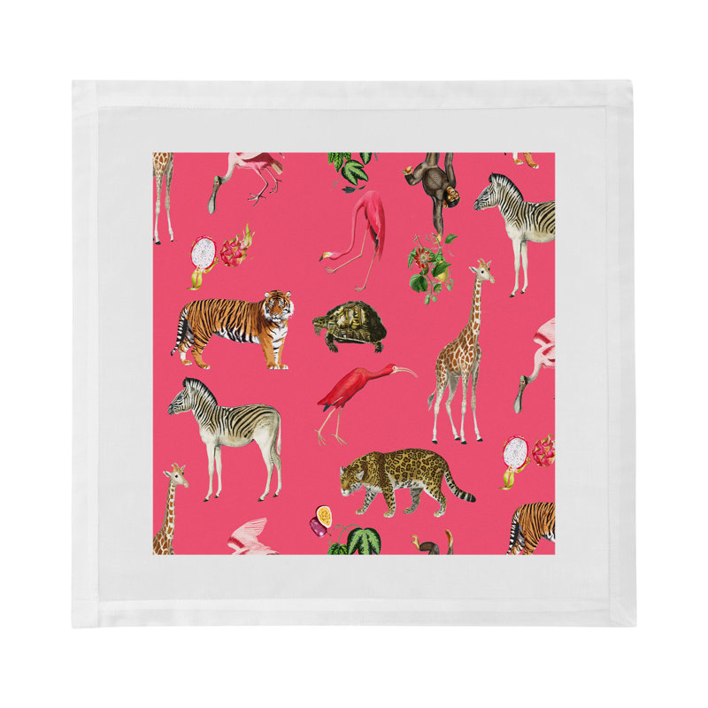 Exotix Cotton Sateen Dinner Napkins, Cherry