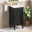 Armoire de salle de bain de style français 18 po avec rangement, solution pour petit espace avec lavabo en céramique, tablette réglable, charnières à fermeture en douceur-859741657