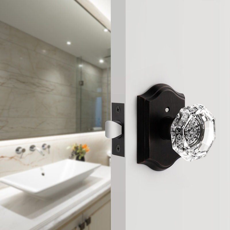 Crystal Door Knobs, Oil Rubbed Bronze, Privacy (Bed & Bath)