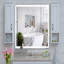 Miroir de salle de bain à DEL à fixation murale réglable blanc / chaud / naturel anti-buée avec mémoire-1543925938