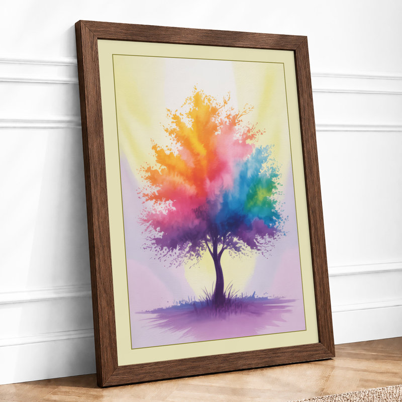 Rainbow Canopy Boho - Framed Print, Walnut, A4 - 29.7 x 21.0 cm