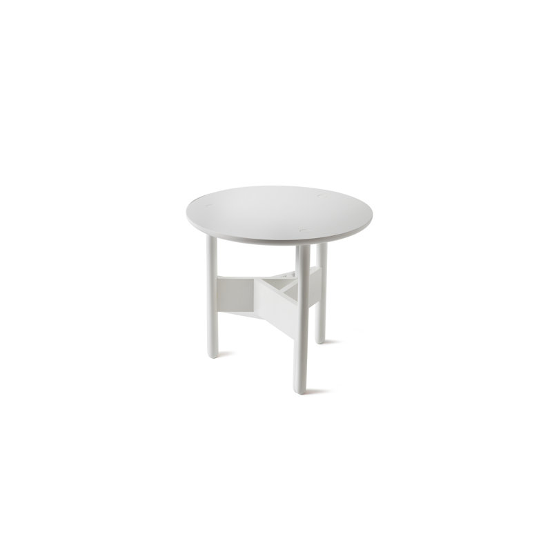 Solid Wood End Table, White