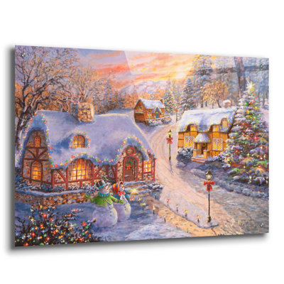 «Winter Cottage Glow» par Nicky Boehme - peinture sans cadre