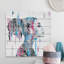 Reproduction d’art sur bois blanc « face de la tête rose bleue »-50108182