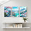 Paysage et nature Cherry Blossom Garden Pavilion Lake Mountains Sky Reflections Spring, ensemble de 3 impressions sur toile